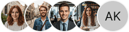 Plusieurs avatars de profils d'investisseurs sur le bloc d'examen du trading Lueur Placange